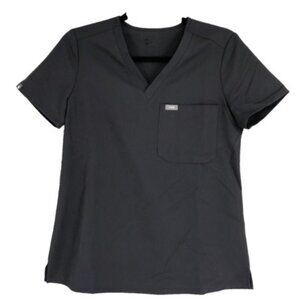Figs Catarina Scrub Top - CHARCOAL - Size Small